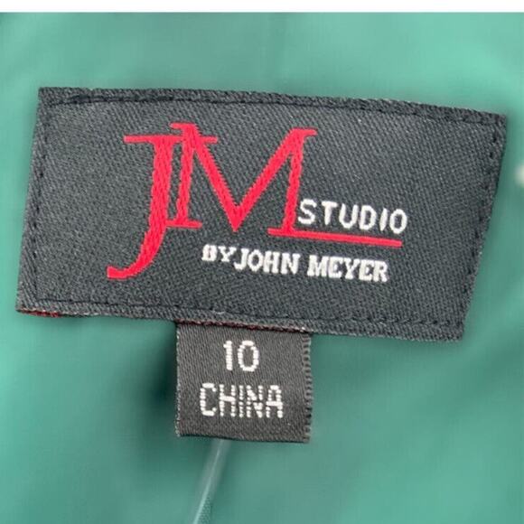 JM Studio By John Meyer Dress Women's 10 Emerald Floral Cap Sleeve Stretch Midi - Picture 5 of 7